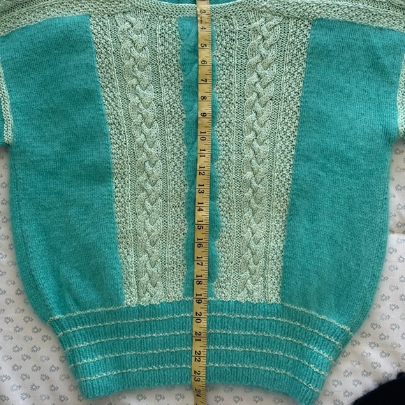 NWT DaGiovanetta Vintage Teal Knit Angora Large Sweater - Picture 3 of 6